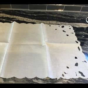 Vintage White Linen Table Runner